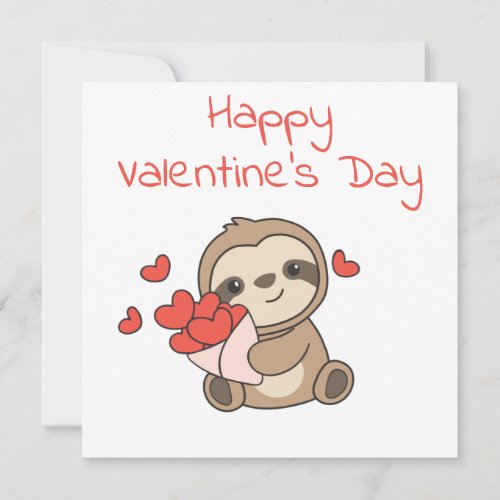 Sloth Cute Animals With Hearts Favorite Animal Holiday Card