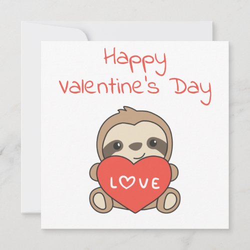 Sloth Cute Animals With Hearts Favorite Animal  Holiday Card