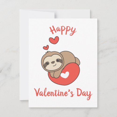 Sloth Cute Animals With Hearts Favorite Animal Holiday Card