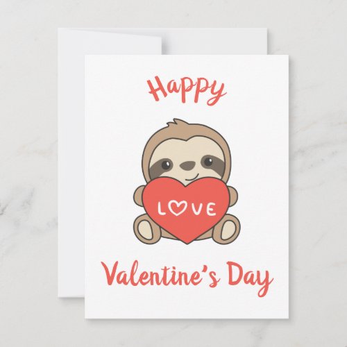 Sloth Cute Animals With Hearts Favorite Animal Holiday Card