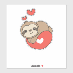 Sloth Cute Animals With Hearts Favorite Animal Sticker