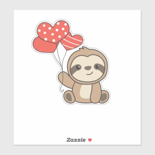 Sloth Cute Animals With Hearts Favorite Animal Sticker