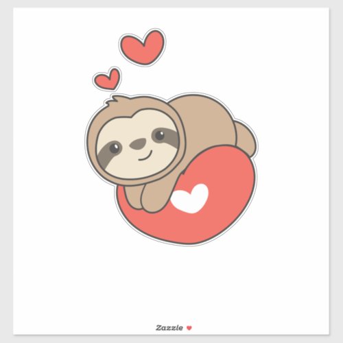 Sloth Cute Animals With Hearts Favorite Animal Sticker