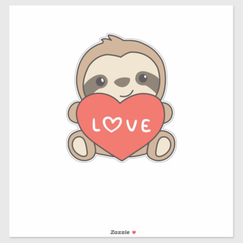 Sloth Cute Animals With Hearts Favorite Animal Sticker