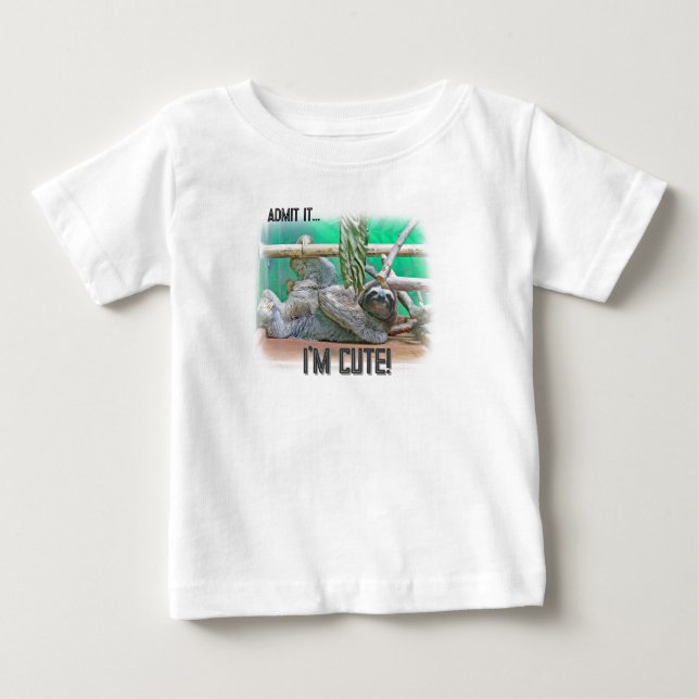 Sloth Cute Baby & Toddler T-Shirt (Front)