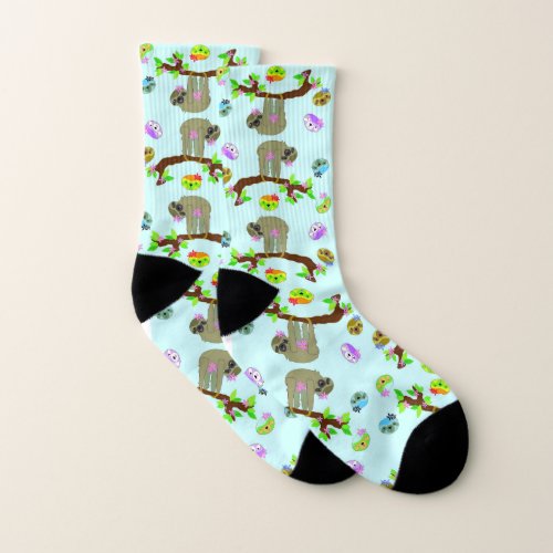 Sloth Cute Fun Girly Socks