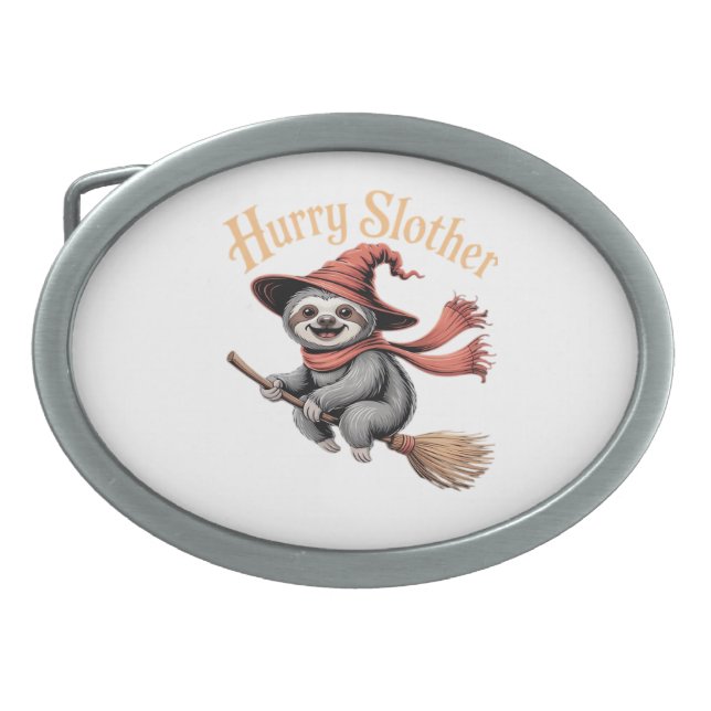 Sloth Cute Halloween Witch Funny Essential T-Shirt Belt Buckle (Front)