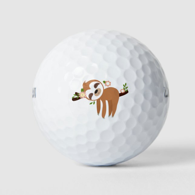 sloth, cute sloth, animal illustration golf balls (Front)