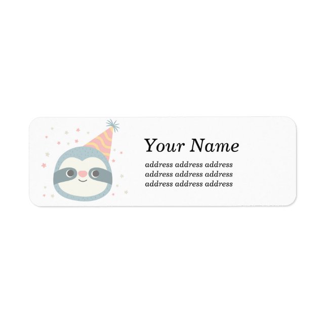 sloth, cute sloth, animal illustration label (Front)