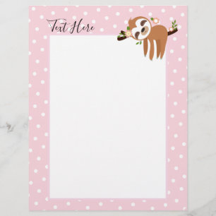 sloth, cute sloth, animal illustration letterhead