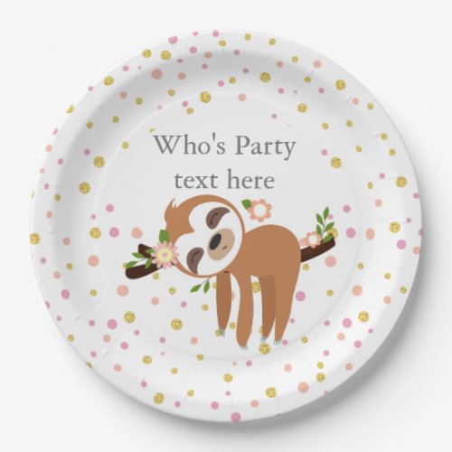 sloth cute sloth animal illustration paper plates