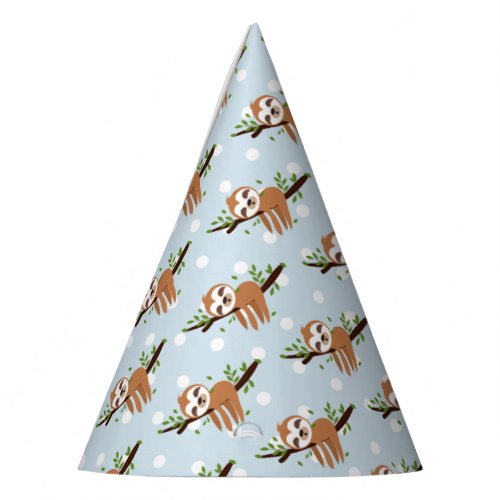 sloth cute sloth animal illustration party hat