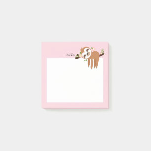 sloth, cute sloth, animal illustration post-it notes
