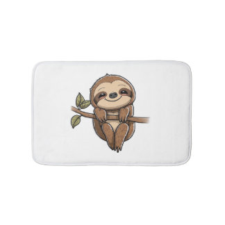 Sloth Cute Sloth Cute Cartoon  Bath Mat