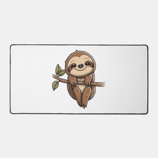 Sloth Cute Sloth Cute Cartoon  Desk Mat (Front)