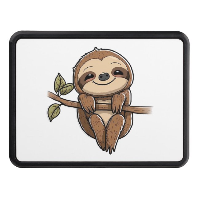 Sloth Cute Sloth Cute Cartoon  Hitch Cover (Front)