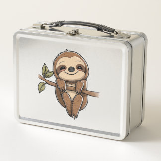 Sloth Cute Sloth Cute Cartoon  Metal Lunch Box