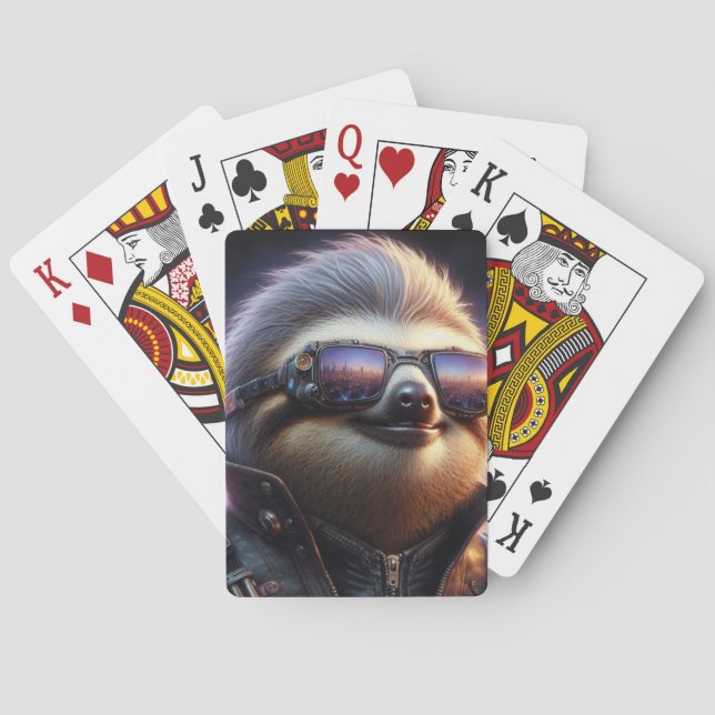 Sloth Cyberpunk Poker Cards (Back)