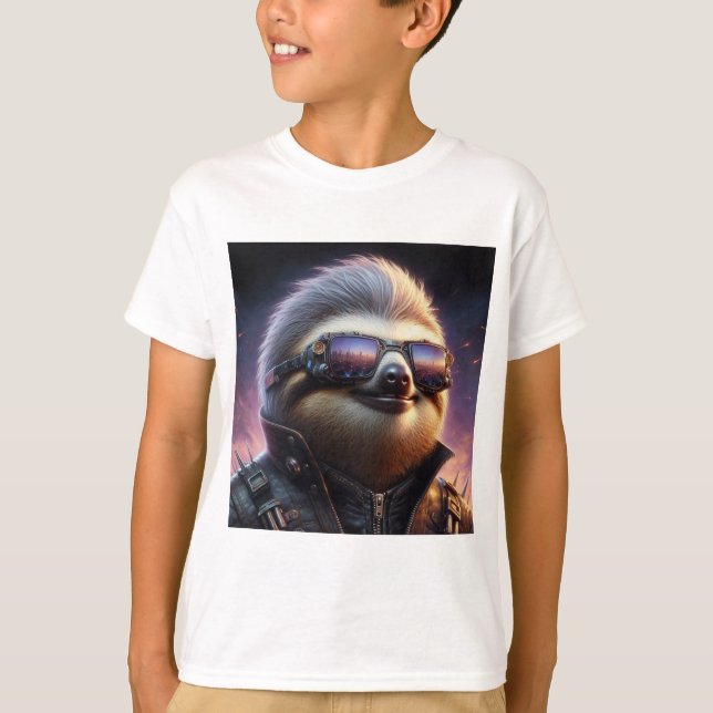 Sloth Cyberpunk T-Shirt (Front)