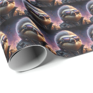 Sloth Cyberpunk Wrapping Paper