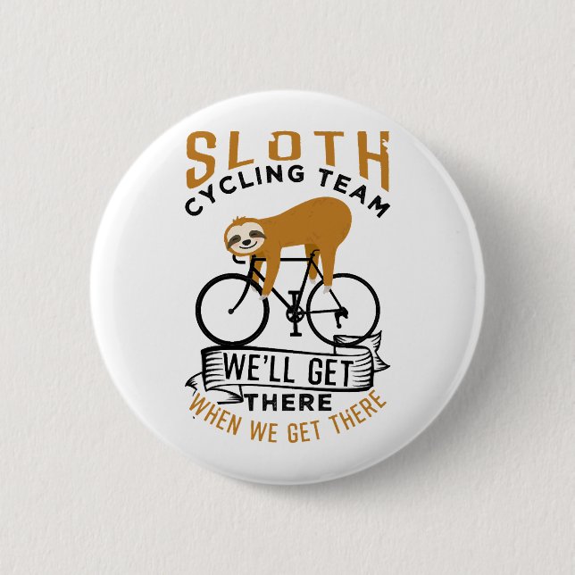 Sloth Cycling Team   Button (Front)