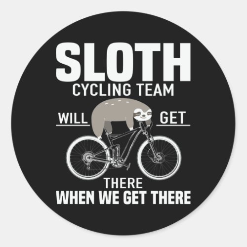 Sloth Cycling Team Funny Fun Bicycle Classic Round Sticker