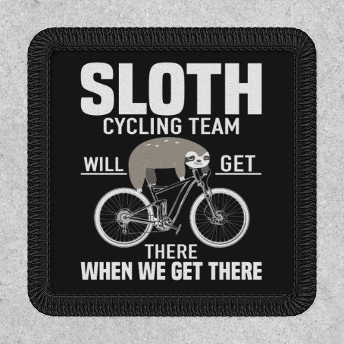 Sloth Cycling Team Modern Bicycle Funny Cyclist Patch