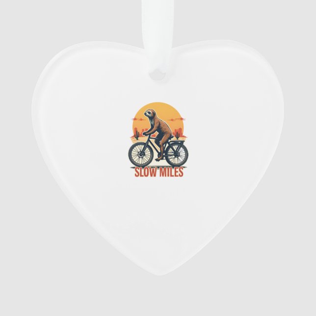 Sloth Cycling Vintage Adventure Mountain Ride Ornament (Front)