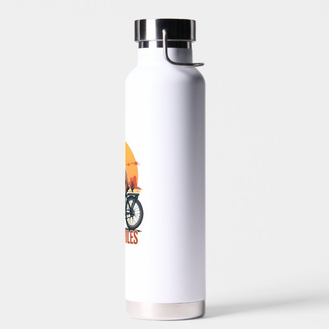 Sloth Cycling Vintage Adventure Mountain Ride Water Bottle (Left)