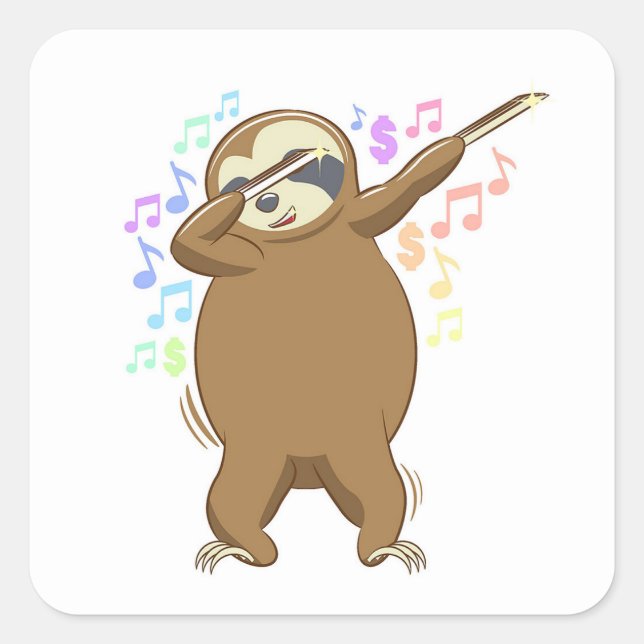 Sloth Dab Square Sticker (Front)