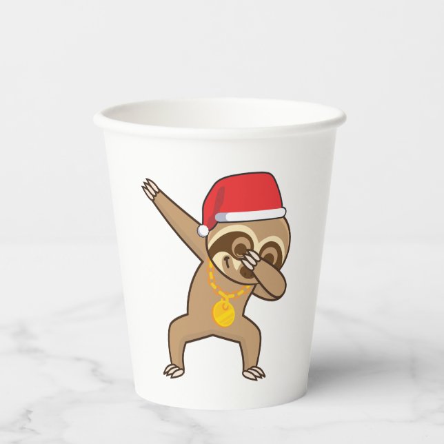 Sloth dab Sticker  Paper Cups (Front)