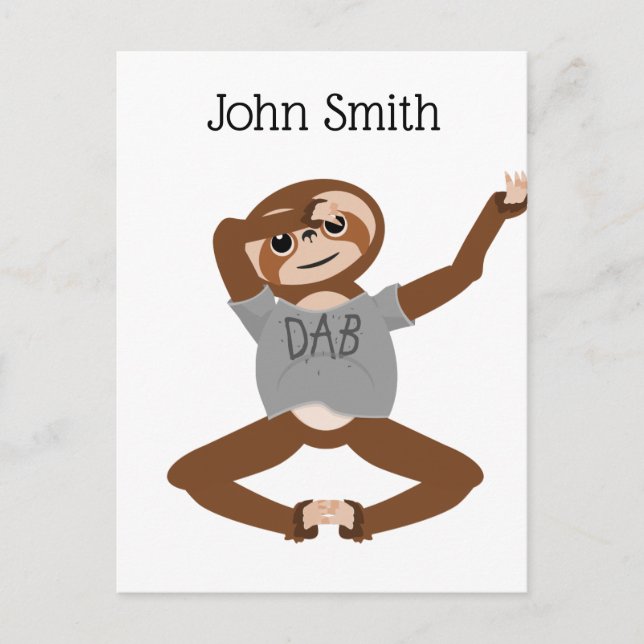 Sloth Dabbing Postcard (Front)