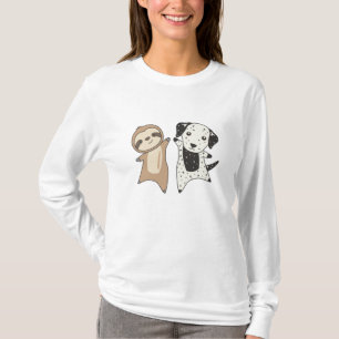 Sloth Dalmatian Dog Animal Lovers For Children T-Shirt