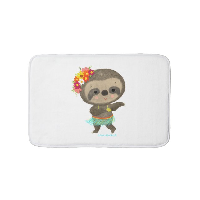 Sloth dancing hula  bath mat (Front)