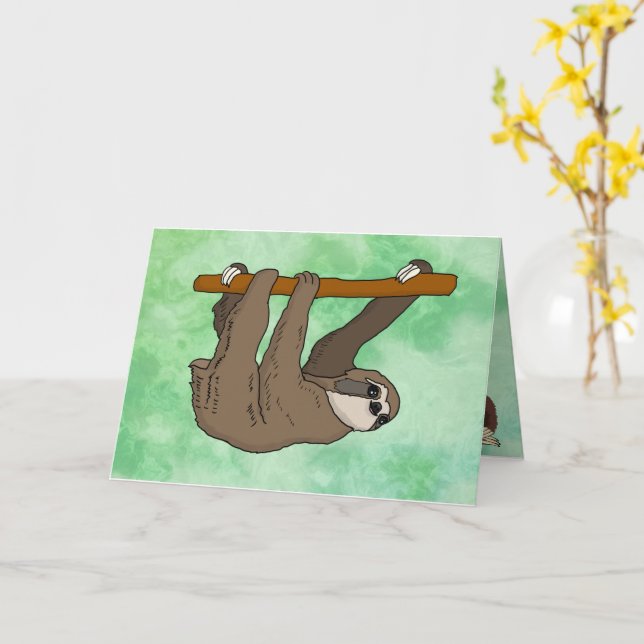 Sloth Design Greeting Card (Yellow Flower)