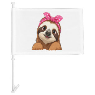 Sloth Design Sloth Car Flag