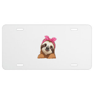 Sloth Design Sloth License Plate