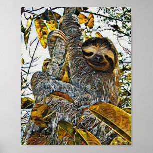 Sloth Digital Painting Poster