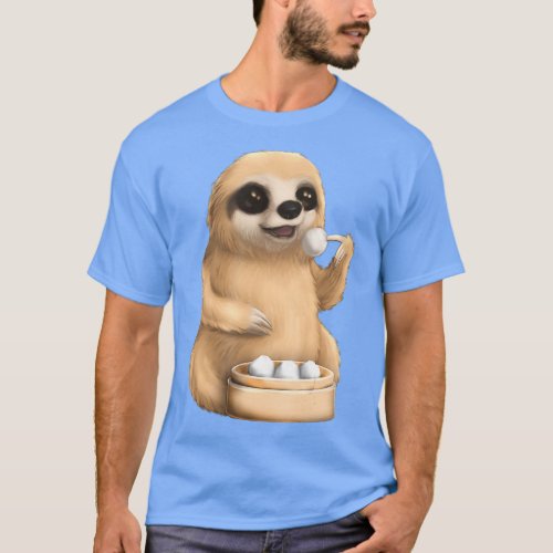 Sloth Dim Sum Dumpling Cute Asian Chinese Food T_Shirt