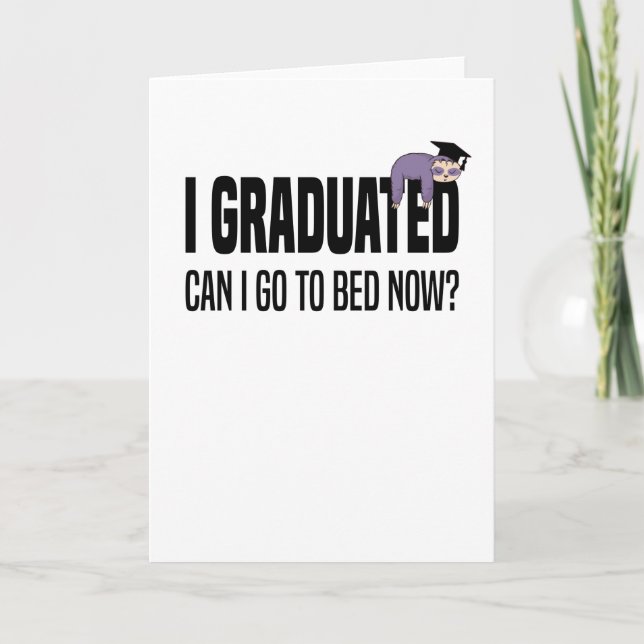 Sloth Diploma High School Middle School Graduation Card (Front)