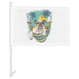 Sloth Dog � Lazy Funny Pup Car Flag