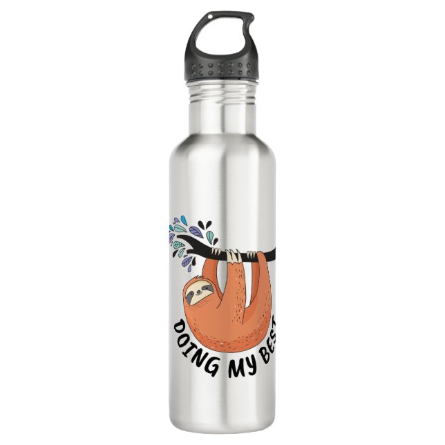 Sloth Doing My Best Stainless Steel Water Bottle (Front)