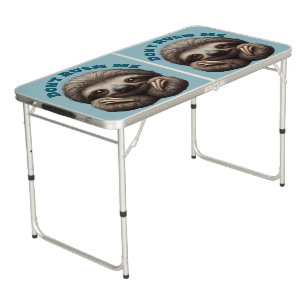 Sloth Don't Rush Me Beer Pong Table