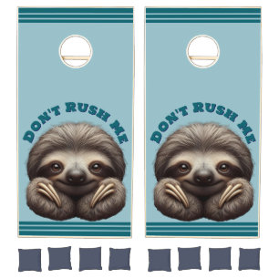 Sloth Don't Rush Me Cornhole Set
