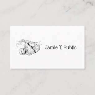 Sloth Drawing Lithograph #1 Business Card