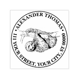 Sloth Drawing Lithograph #1 Self-inking Stamp