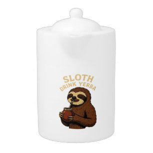 Sloth Drink Yerba � Funny Retro Vintage Sloth with Teapot