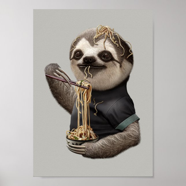 SLOTH EAT NOODLE POSTER (Front)