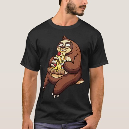 Sloth Eating Pizza T_Shirt