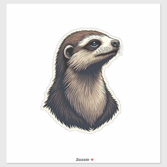 Sloth Engraved Portrait Vintage Tee 2 Sticker (Sheet)